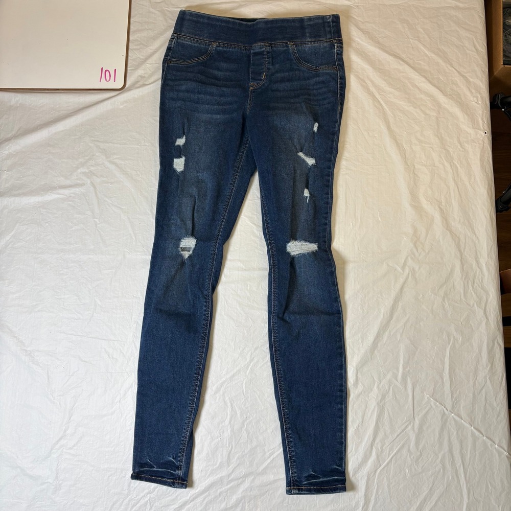 Old Navy Rockstar Jeggings Distressed Blue Denim Stretch Slim Fit Women Size 0